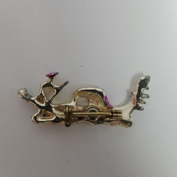 Vintage Man Pushing a River Boat with Stick Enamel Brooch, Blue Gondola, Estate - Picture 3 of 6